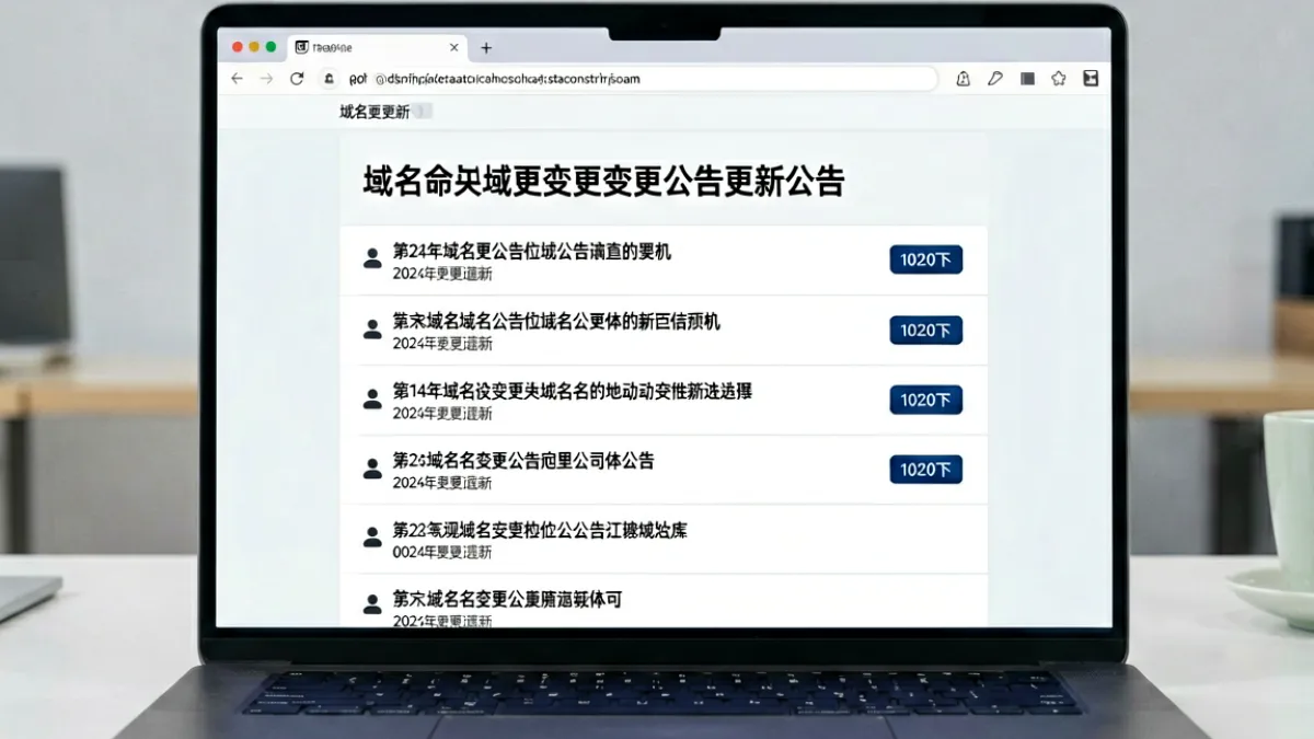 海角社区在线网址进入登录最新动态页面截图，显示多条域名更新公告列表